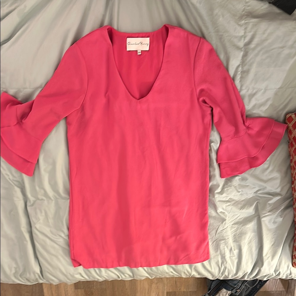 Charles Henry Pink V-Neck Women's dress